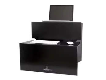 STEHAUFMAENNCHEN is a foldable, mobile desk made of recyclable corrugated cardboard, which serves to increase the working space STEHAUFMAENNCHEN is a foldable, mobile desk made of recyclable corrugated cardboard, which serves to increase the working space